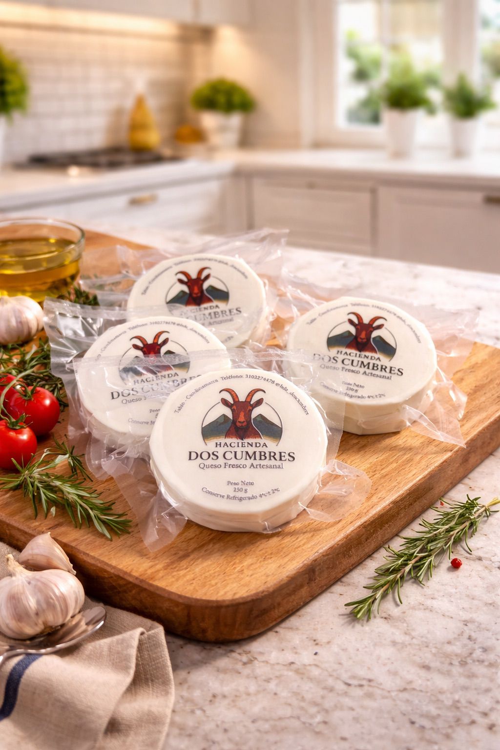 Queso De Cabra Artesanal Hacienda Dos Cumbres Natural (250g)